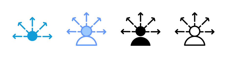 Self Awareness icon set multiple style collection