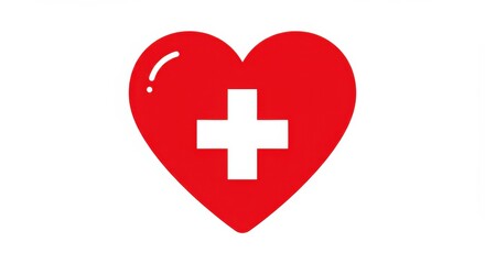 Heart with Medical Cross Clipart
