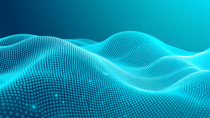 Fototapeta premium Abstract blue wave vector illustration with flowing lines and light texture