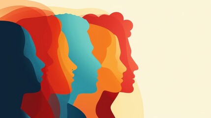 Vibrant abstract silhouettes of people create a dynamic and playful multidimensional background for any project.