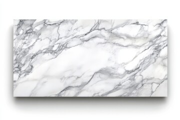 Elegant white marble surface with intricate gray veining illuminated by soft lighting isolated on transparent background