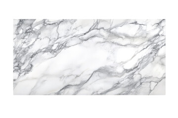 Elegant white marble surface with intricate gray veining illuminated by soft lighting isolated on transparent background