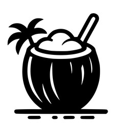 Silhouette of coconut ice