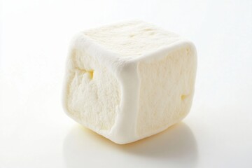 Delicate and fluffy marshmallow resting on a white surface, inviting sweet moments and creativity isolated on transparent background
