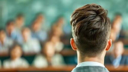 Dynamic male speaker engages audience with inspiring presentation, igniting passion and motivation on stage.