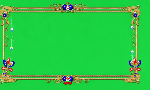 Ornate Green Screen Frame with Decorative Elements