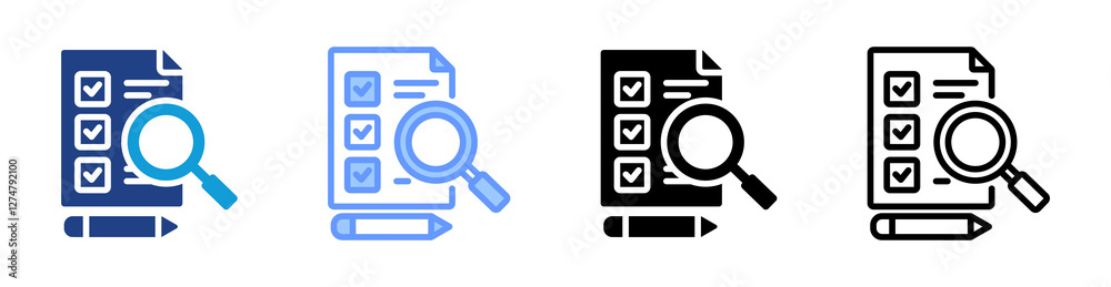 Poster Survey icon set multiple style collection