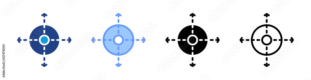 Poster Datum icon set multiple style collection