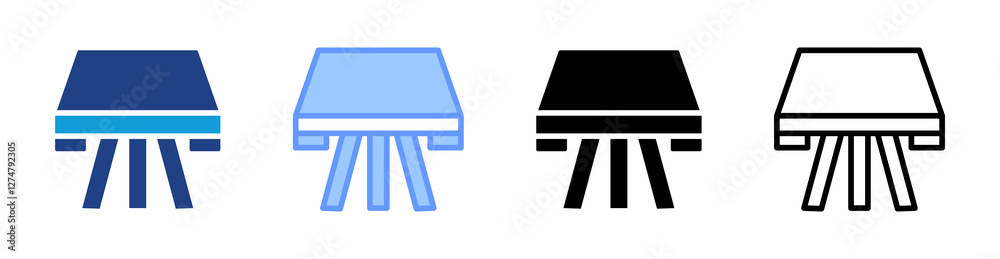Aufkleber plane table icon set multiple style collection
