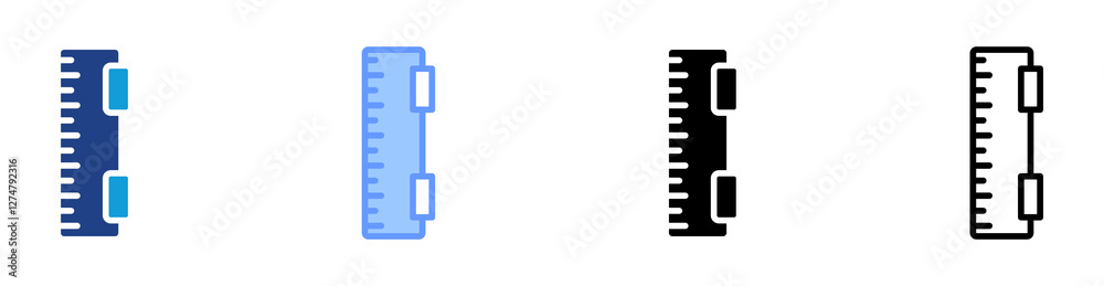 Poster surveying rod icon set multiple style collection