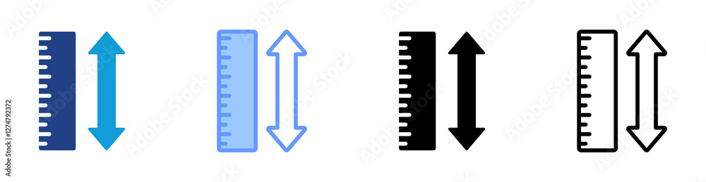 Poster Vertical icon set multiple style collection
