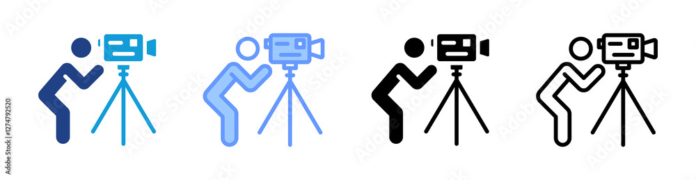 Poster land survey icon set multiple style collection