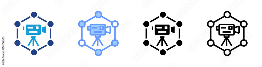 Aufkleber geodetic network icon set multiple style collection
