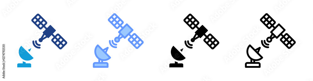 Poster Remote Sensing icon set multiple style collection