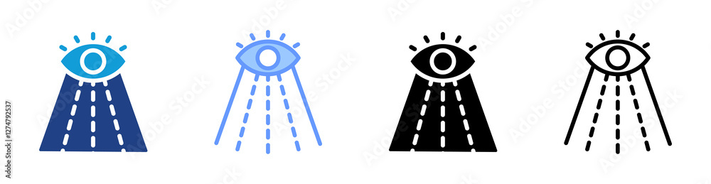 Poster Line Of Sight icon set multiple style collection