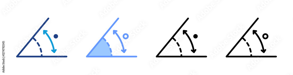 Poster Angle icon set multiple style collection