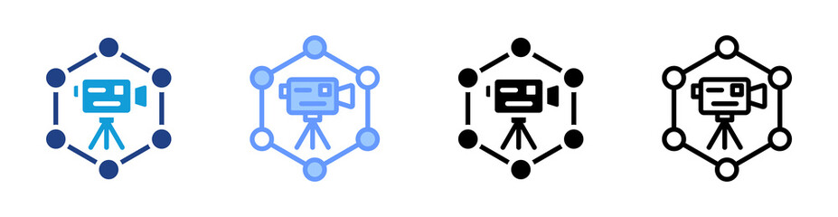 Geodetic Network icon set multiple style collection