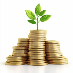 growing tree growing from coins