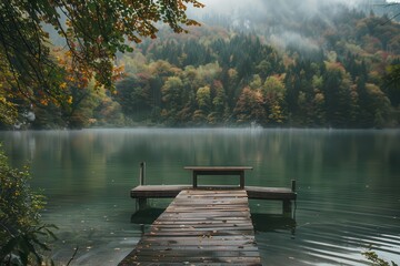 Calm waters reflect lush greenery as a small boat rests on a serene beach in a tranquil nature setting during the day