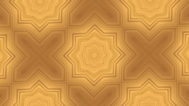 Gold kaleidoscope pattern suitable for backgrounds, textiles, print designs, packaging, and vibrant visual content creation projects.