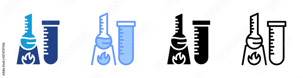 Poster chemical icon set multiple style collection