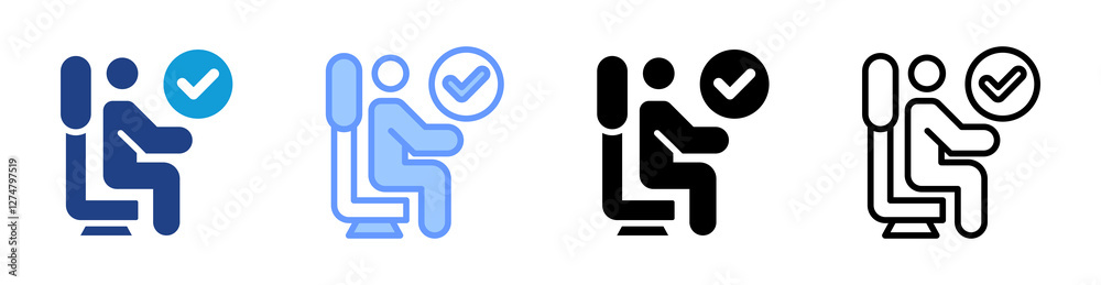 Aufkleber Ergonomics icon set multiple style collection