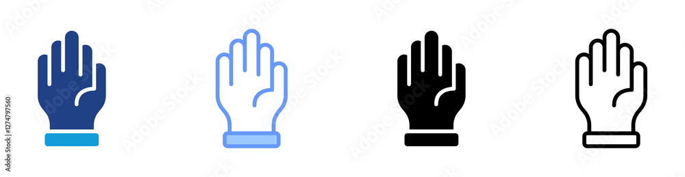 Poster Gloves icon set multiple style collection