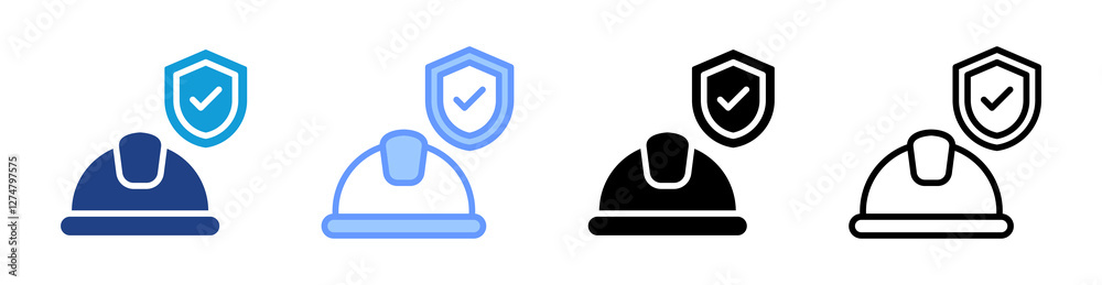 Poster Helmet icon set multiple style collection