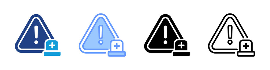 Emergency icon set multiple style collection