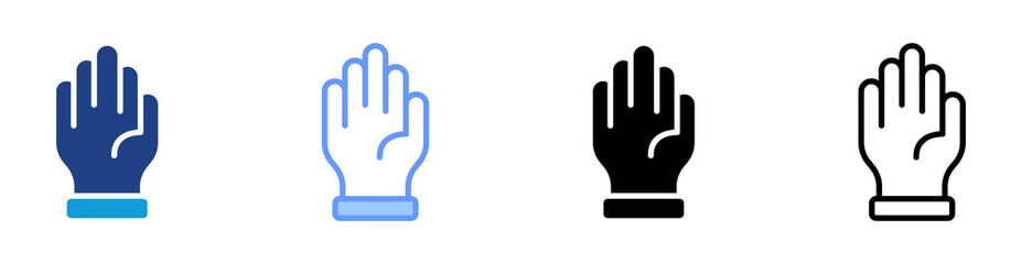 Gloves icon set multiple style collection