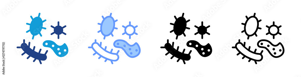 Aufkleber Pathogen icon set multiple style collection