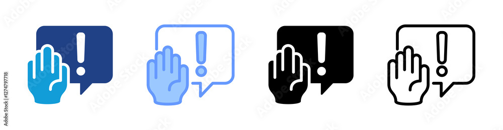 Poster Prevention icon set multiple style collection