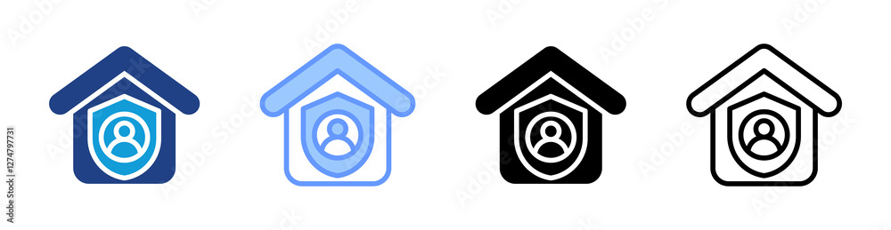 Aufkleber quarantine icon set multiple style collection