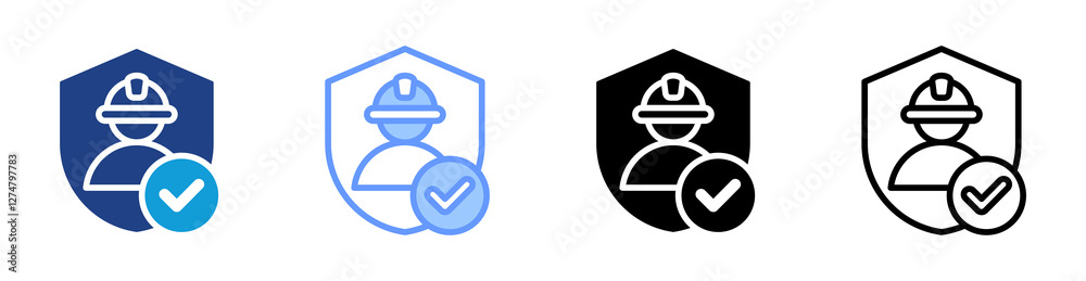 Poster safety icon set multiple style collection