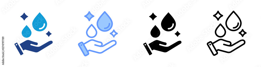 Poster Sanitizer icon set multiple style collection