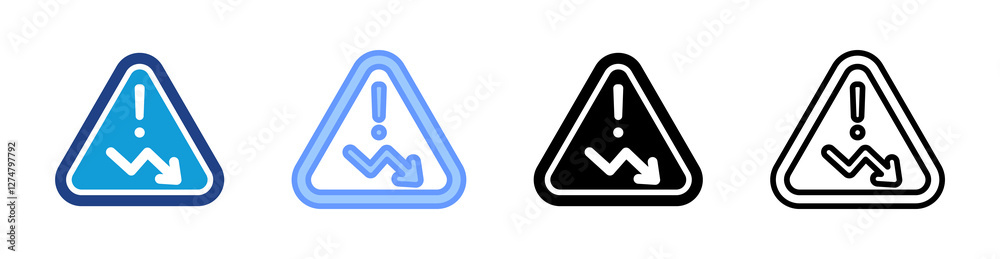 Poster Risk icon set multiple style collection