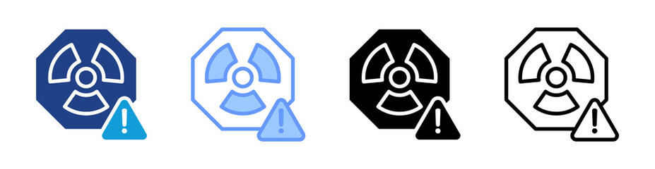 Radiation icon set multiple style collection