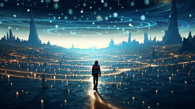 Explore the mysteries of the parallel universe and its multiple dimensions. Ai Generated.