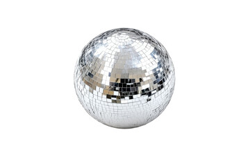 Reflecting elegance with a dazzling disco ball shining brightly under soft ambient lights isolated on transparent background