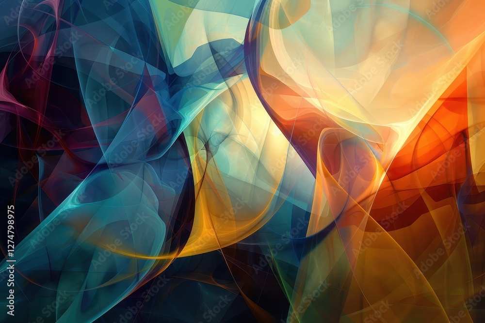  colorful abstract patterns swirl in a mesmerizing display of light and movement, creating a dynamic 