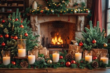 Vibrant Holiday Display Exuding Warmth and Cheerfulness