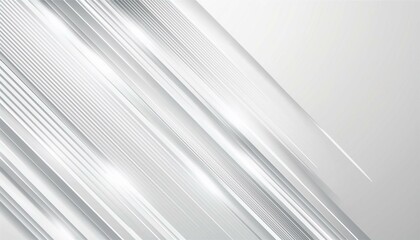 Obraz premium Futuristic white technology background with silver neon lines. Glowing vector banner design. Generated image