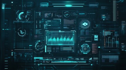 Fototapeta premium Futuristic Tech Interface: Digital Data Visualization