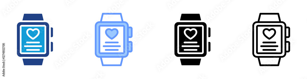 Poster smartwatch icon set multiple style collection