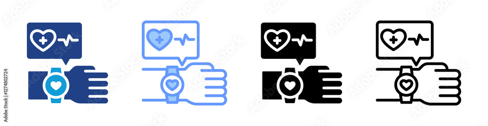 Aufkleber Wearable Health Device icon set multiple style collection