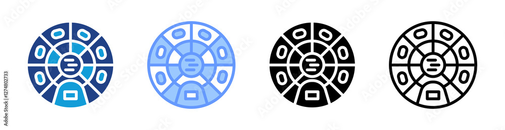 Poster smart pill dispenser icon set multiple style collection