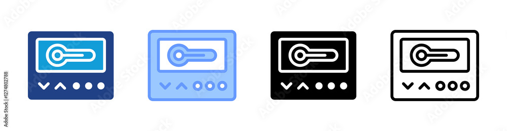 Poster Smart Thermostat icon set multiple style collection