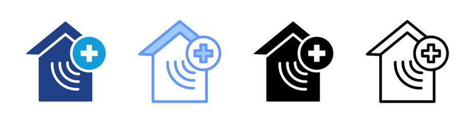 Obraz premium Home Health Sensor icon set multiple style collection