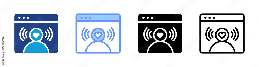 Poster Mental Health Apps icon set multiple style collection