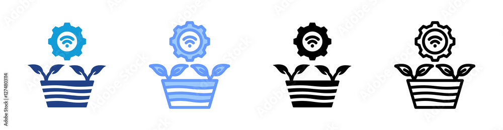 Poster Smart Gardening icon set multiple style collection